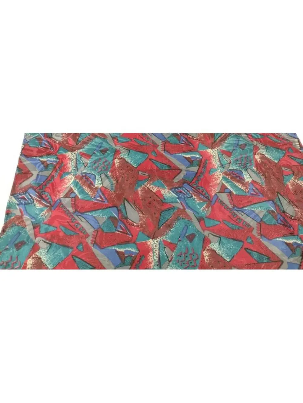 Burgundy Handkerchief 100% Silk 80s colors HANKIE ABSTRACT HAND ROLLED EDGES